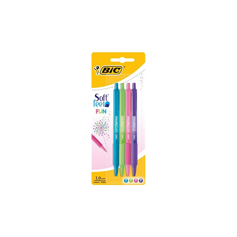 Bic Pens Soft Feel Clic Fun, set of 4 colours